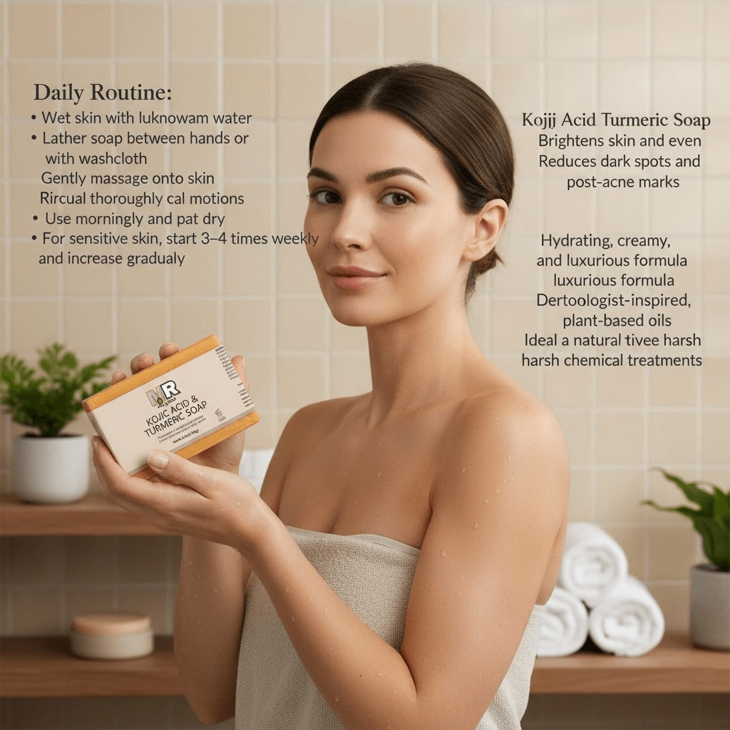  holding skincare Bar of soap body care a kojic acid turmeric bar of soap 